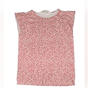 H&M Girls Butterfly Sleeved Floral Print Short Sleeve Top Size 7-8